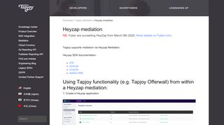 
                            7. Heyzap mediation - Tapjoy Developers