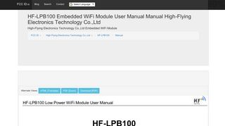 
                            2. HF-LPB100 Embedded WiFi Module User Manual Manual High-Flying ...