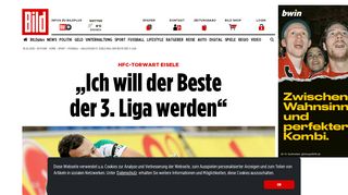 
                            12. HFC-Torwart Eisele - „Ich will der Beste der 3. Liga werden“ - Bild.de