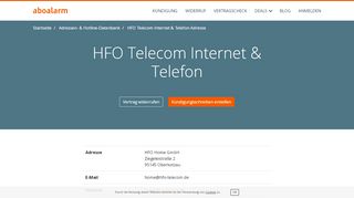 
                            12. HFO Telecom Kündigungsadresse und Kontaktdaten - Aboalarm