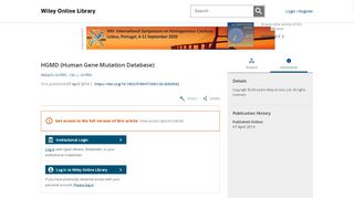 
                            7. HGMD (Human Gene Mutation Database) - Griffith - - Major Reference ...