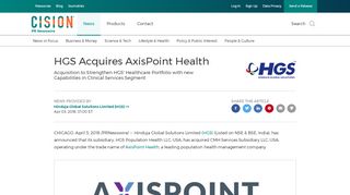 
                            9. HGS Acquires AxisPoint Health - PR Newswire