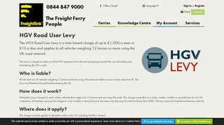 
                            11. HGV Road User Levy | Freightlink - The Freight Ferry People