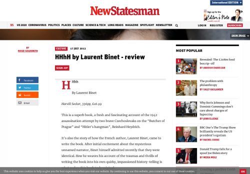 
                            5. HHhH by Laurent Binet - review - New Statesman