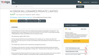 
                            7. Hi Grow Billionaires Private Limited - Financial Reports, Balance ...