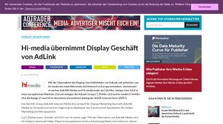 
                            11. Hi-media übernimmt Display Geschäft von AdLink - ADZINE – News ...