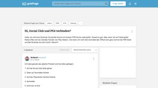 
                            9. Hi, Social Club und PS4 verbinden? (Gaming, online, GTA) - Gutefrage