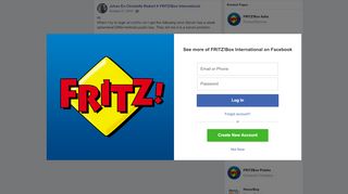 
                            12. Hi When I try to login at myfritz.net I... - Johan En Christelle Riekert ...