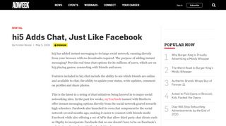 
                            8. hi5 Adds Chat, Just Like Facebook – Adweek