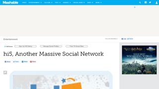 
                            11. hi5, Another Massive Social Network - Mashable