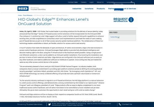 
                            10. HID Global's Edge™ Enhances Lenel's OnGuard Solution | HID Global