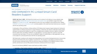 
                            6. HID OMNIKEY® PC-Linked Smart Card Readers Support | HID Global