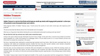 
                            1. Hidden Treasure: Stock Recommendations on Indian ... - Equitymaster