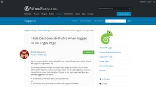 
                            3. Hide Dashboard+Profile when logged in on Login Page | WordPress.org