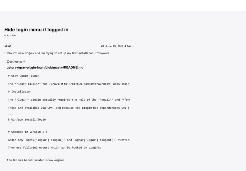 
                            3. Hide login menu if logged in - Archive - Grav Community Forum
