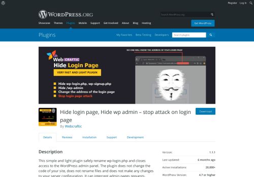 
                            1. Hide login page, Hide wp admin – stop attack on login page ...