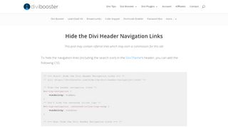 
                            12. Hide the Divi Header Navigation Links | Divi Booster