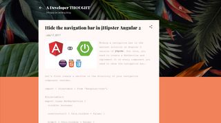 
                            5. Hide the navigation bar in jHipster Angular 2 - A Developer THOUGHT