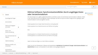 
                            7. HiDrive Software: Synchronisationsfehler durch ungültiges Datei ...