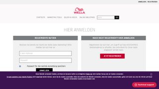 
                            2. Hier anmelden | Wella Salon Marketing