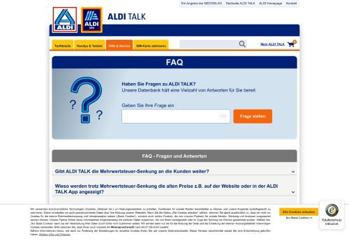 
                            1. Hier finden Sie Antworten auf Ihre Fragen zu Produkten und ... - Aldi Talk