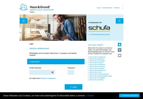 
                            3. Hier kommen Sie zum LogIn in den Kunden-Bereich. - Haus & Grund ...
