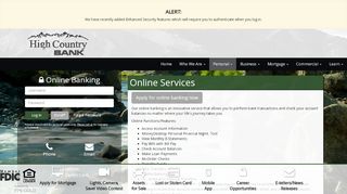 
                            9. High Country Bank - Online Services