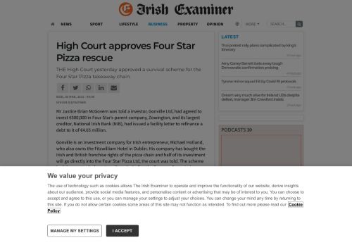 
                            13. High Court approves Four Star Pizza rescue | Irish Examiner