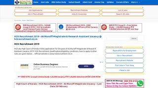 
                            3. High Court of Kerala Recruitment 2019 at hckrecruitment.nic.in Jobs