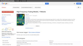 
                            13. High Frequency Trading Models, + Website