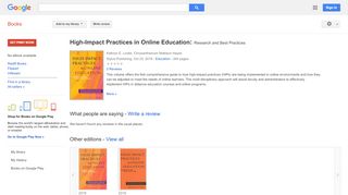
                            10. High-Impact Practices in Online Education: Research and Best Practices