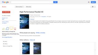 
                            12. High Performance Parallel I/O