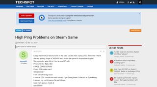 
                            12. High Ping Problems on Steam Game - TechSpot Forums