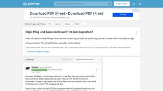 
                            6. High Ping und kann nicht auf fritz.box zugreifen? (PC, Internet ...