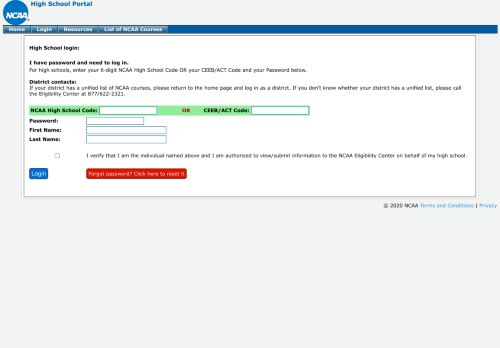 
                            9. High School Login - NCAA Eligibility Center