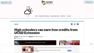 
                            9. High schoolers can earn free credits from UCSD Extension - KGTV