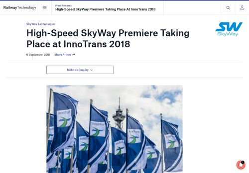 
                            13. High-Speed SkyWay Premiere Taking Place at InnoTrans 2018 ...