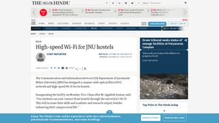 
                            7. High-speed Wi-Fi for JNU hostels - Delhi - The Hindu