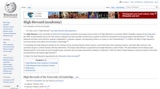 
                            4. High Steward (academia) - Wikipedia