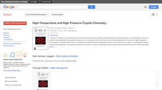 
                            7. High-Temperature and High Pressure Crystal Chemistry