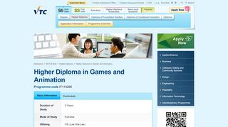 
                            9. Higher Diploma in Games and Animation Programme - VTC Admission
