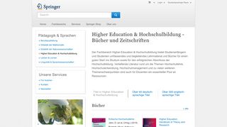 
                            2. Higher Education & Hochschulbildung: Bücher und ... - Springer