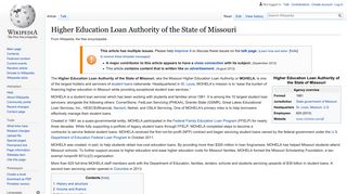 
                            10. Higher Education Loan Authority of the State of Missouri - Wikipedia