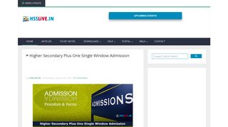 
                            6. Higher Secondary Plus One Single Window Admission | HSSLiVE.IN