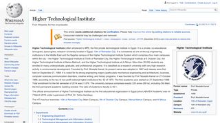 
                            9. Higher Technological Institute - Wikipedia