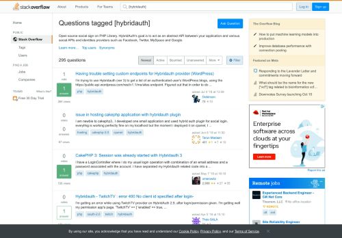 
                            11. Highest Voted 'hybridauth' Questions - Page 3 - Stack Overflow