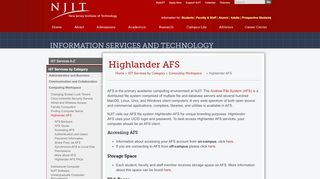 
                            2. Highlander AFS - Information Services & Technology - NJIT