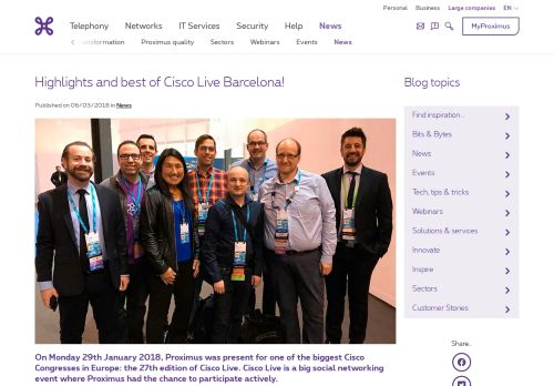 
                            12. Highlights and best of Cisco Live Barcelona! | Proximus
