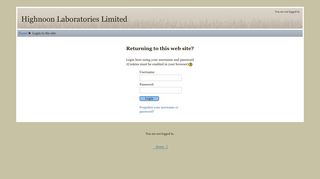
                            1. Highnoon Laboratories Limited: Login to the site