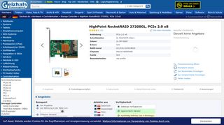 
                            11. HighPoint RocketRAID 2720SGL ab € 188,33 (2019) | Preisvergleich ...